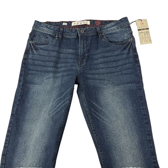 New Mens Artful Rebel Jax Slim Fit Denim Jeans Size 34x30 NWT Distressed - Picture 4 of 9